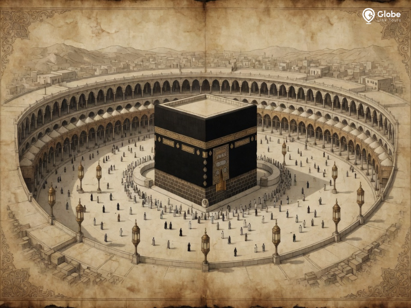 first depiction of kaaba